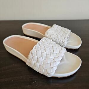 Cole Haan Women's Grand 360 Leather Slide Sandals 7.5 Braided Minimalist Resort